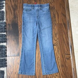 SPANX Blue Crop Flare Jeans